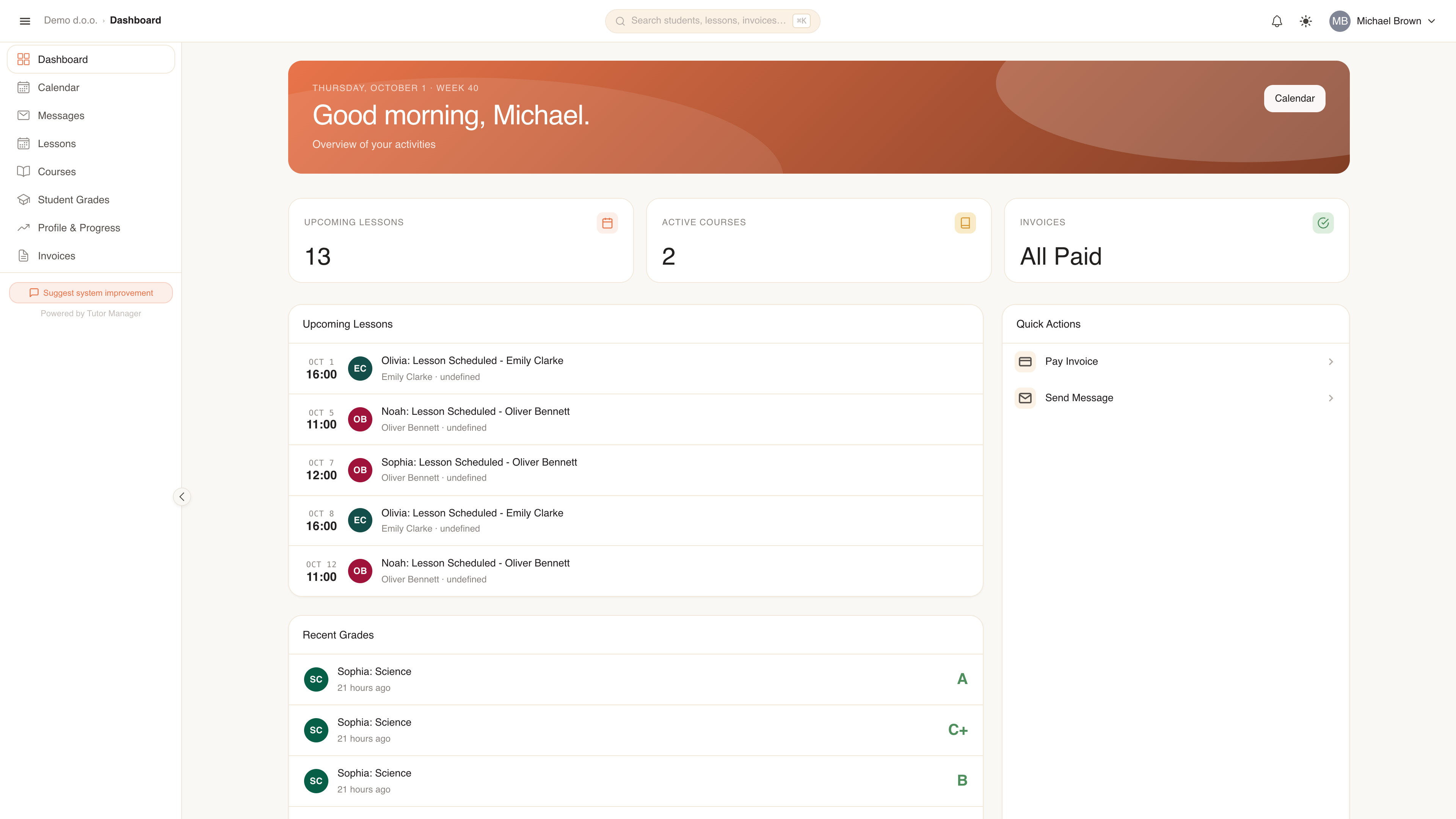 Parent and student portal